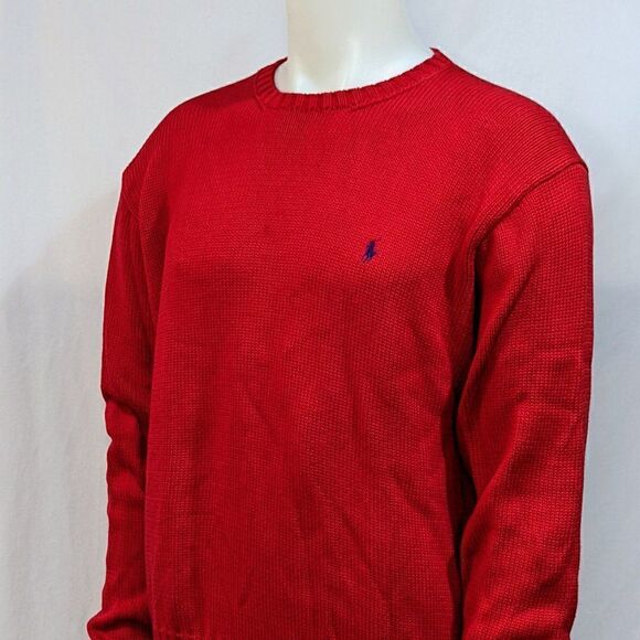 Polo Ralph Lauren Cable knit red cotton crew neck - Picture 2 of 8